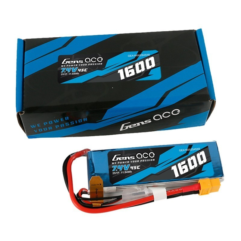 Gens ace 1600mAh 7.4V 45C 2S