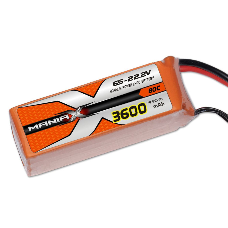 ManiaX LiPo 6S 3600mAh 22.2V 80C (for NEW RAW 500)