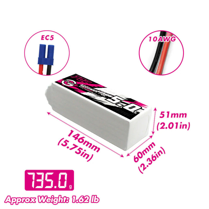 CNHL G+Plus 5000mAh 22.2V 6S 70C EC5