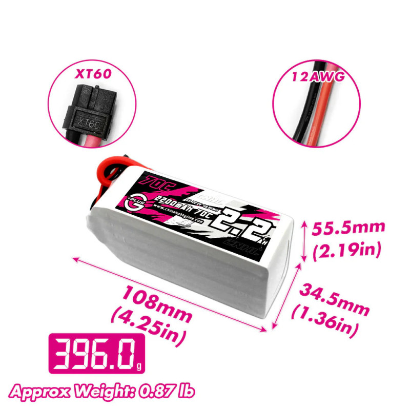 CNHL G+Plus 2200mAh 22.2V 6S 70C XT60