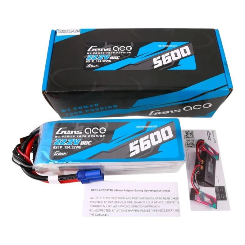 Gens Ace G-Tech 5600mAh 22.2V 80C 6S1P EC5