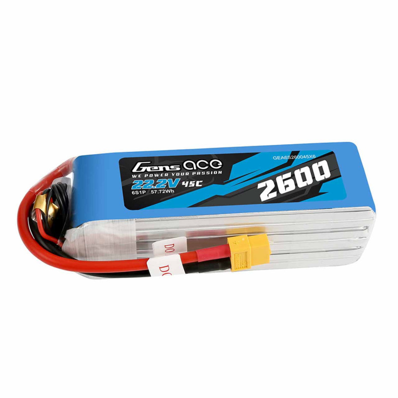 Gens ace 2600mAh 22.2V 45C 6S1P XT60