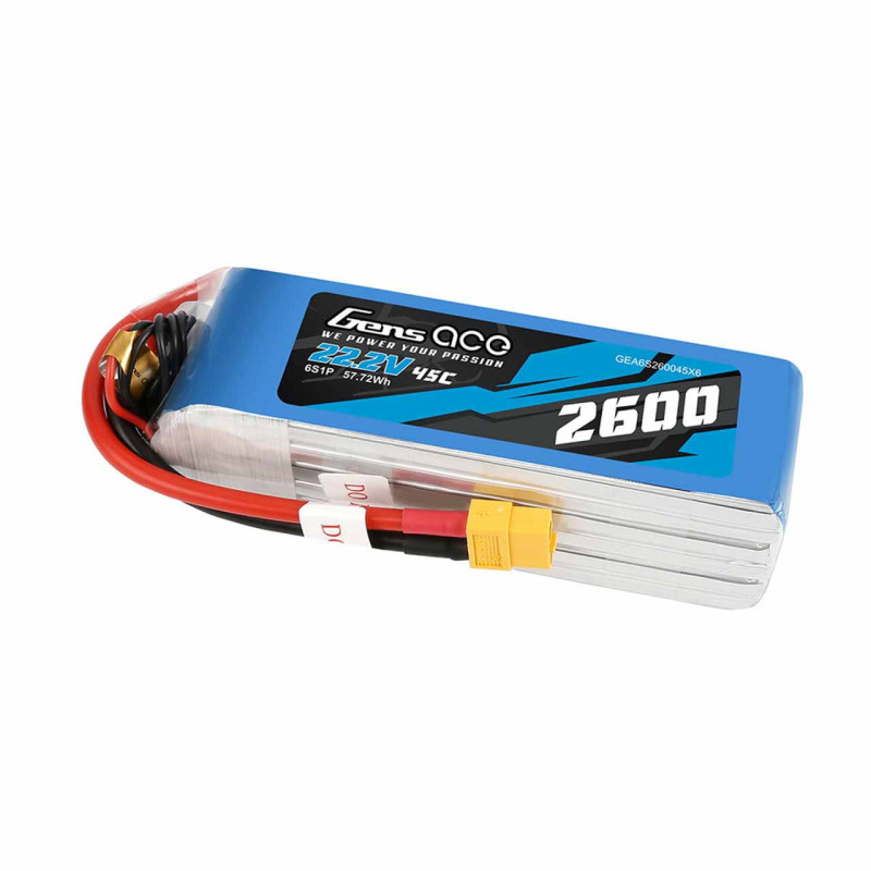 Gens ace 2600mAh 22.2V 45C 6S1P XT60