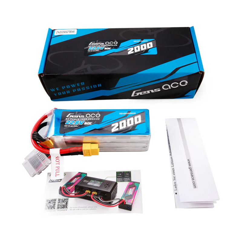 Gens ace 2000mAh 22.8V 60C 6S1P XT60