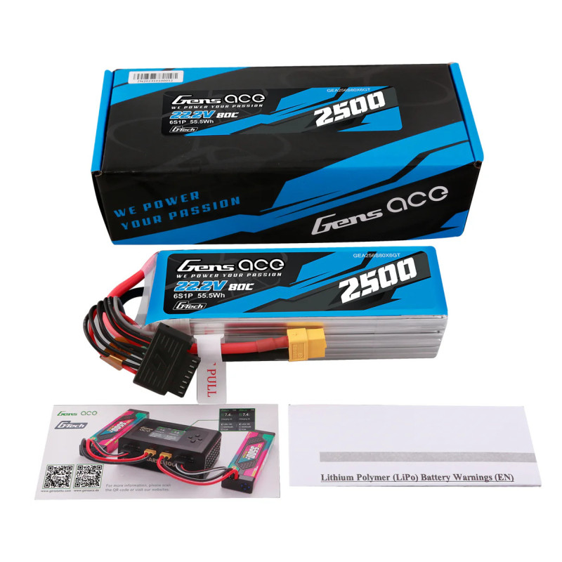 Gens Ace G-Tech 2500mAh 22.2V 80C 6S1P XT60