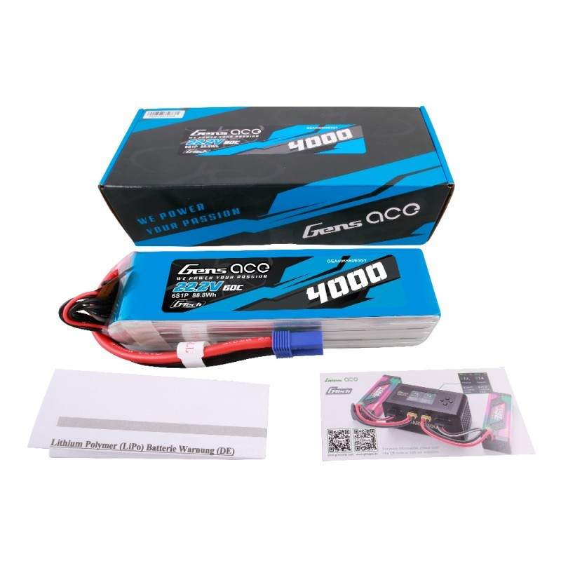 Gens Ace G-Tech 4000mAh 22.2V 60C 6S1P EC5