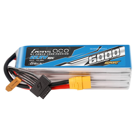 Gens Ace Sport G-Tech 6000mAh 22.2V 80C 6S1P Battery Pack with XT90 pl