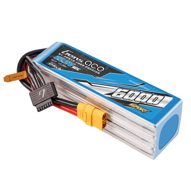 Gens Ace Sport G-Tech 6000mAh 22.2V 80C 6S1P Battery Pack with XT90 pl