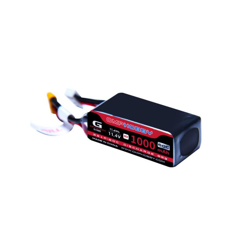 OSHM2365 OMP M2 V3 HV LiPo Battery 11.4V 3S 1000mAh 60C