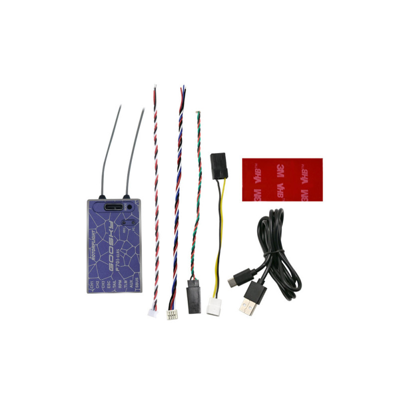 GOOSKY F701 Contrôleur de vol flybarless 2.4GHz ELRS Récepteur - Dawn Blue
