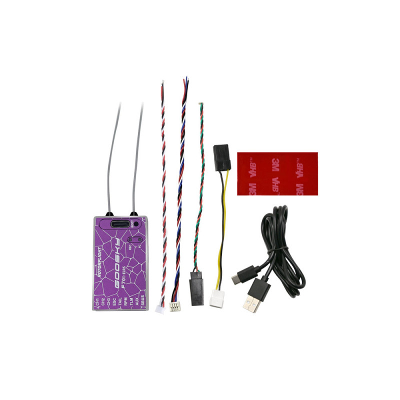 GOOSKY F701 Contrôleur de vol flybarless 2.4GHz ELRS Récepteur - Night Purple
