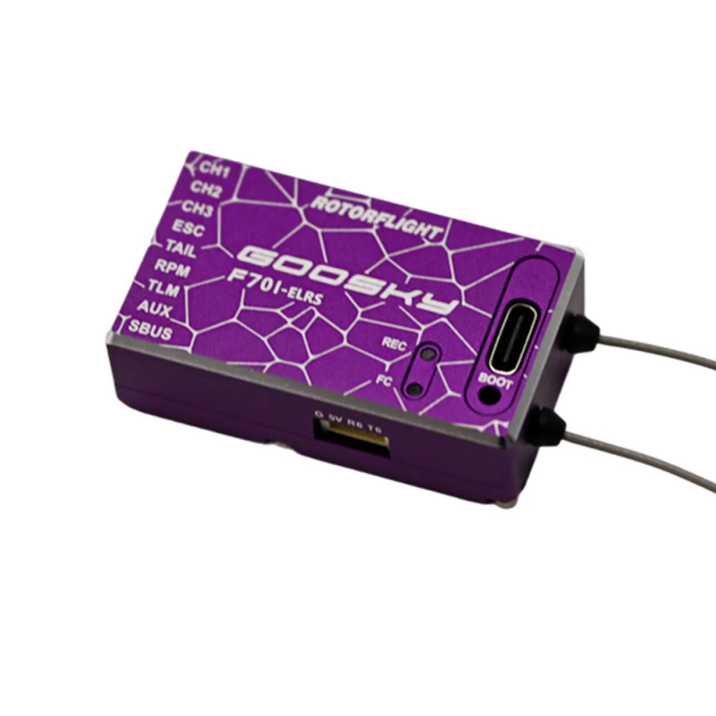GOOSKY F701 Contrôleur de vol flybarless 2.4GHz ELRS Récepteur - Night Purple