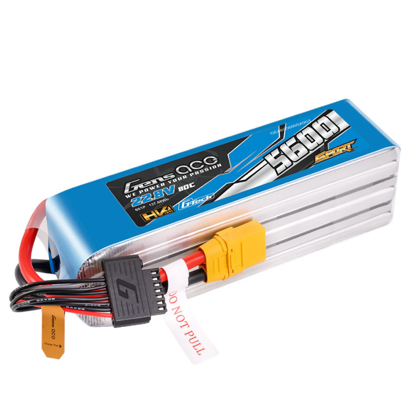 Gens Ace Sport G-Tech HV 5600mAh 22.8V 80C 6S1P Battery Pack with XT90 plug