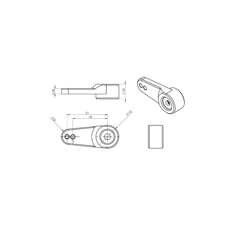 Aluminium servo horn x8