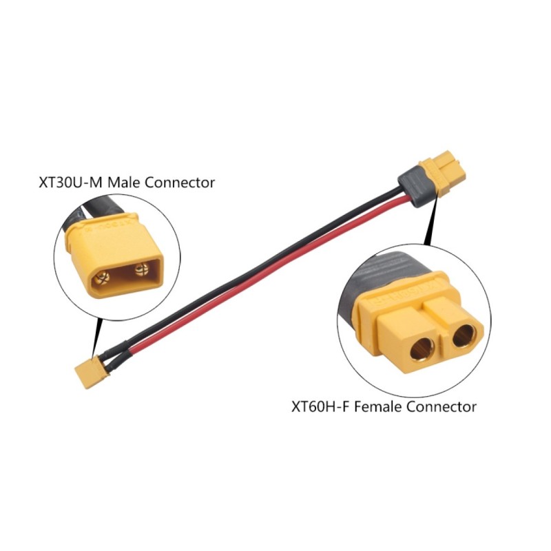 RJX Câble de connecteur mâle 150mm 16AWG 