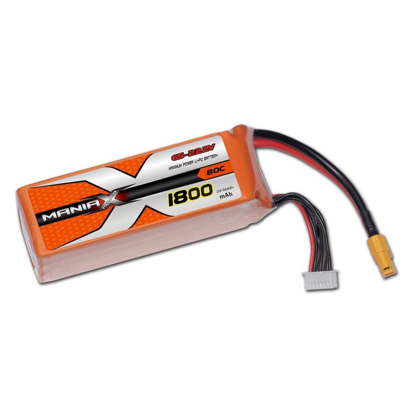 ManiaX LiPo 6S 1800mAh 22.2V 80C