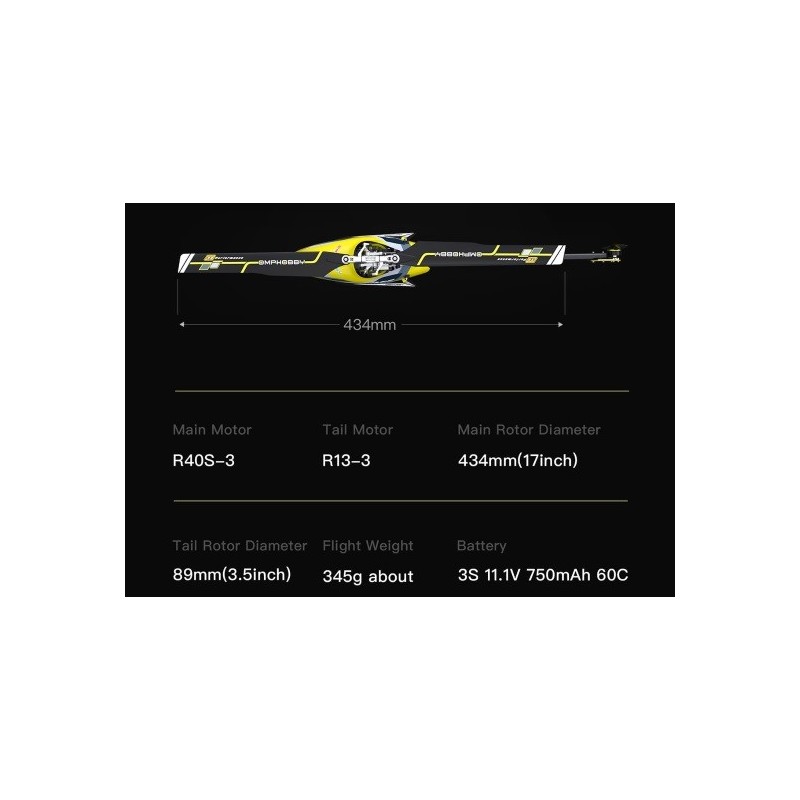 OMPHOBBY M2 RC Helicopter EVO YELLOW Version OMPHOBBY M2 EVO Heli